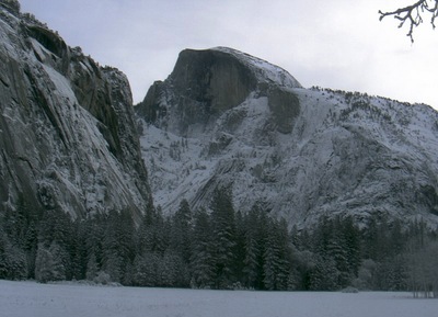 Photo: Snowy Half Dome and Yosemite Valley. Photo courtesy of Yosemite Association Webcam.