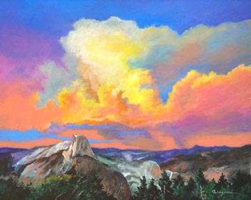Particia Wagner's beautiful Acrylic painting on canvas'Glory of Yosemite'. Used by permission.