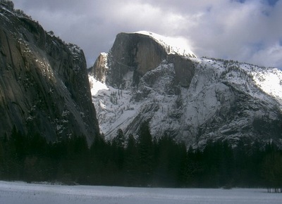 Photo: Fresh snow in Yosemite Valley. Photo courtesy of Yosemite Association webcam. Photo: Fresh snow in Yosemite Valley. Photo courtesy of Yosemite Association webcam.