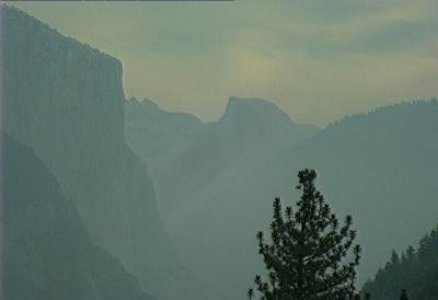 Photo: Hazy day in Yosemite Valley. Photo via Yosemite Association Webcam. Photo: Hazy day in Yosemite Valley. Photo via Yosemite Association Webcam.