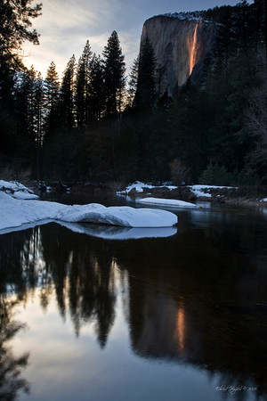 Photo: The last rays of sunlight hit Horsetail Falls. Photo by Ed Hughes. Photo: The last rays of sunlight hit Horsetail Falls. Photo by Ed Hughes.