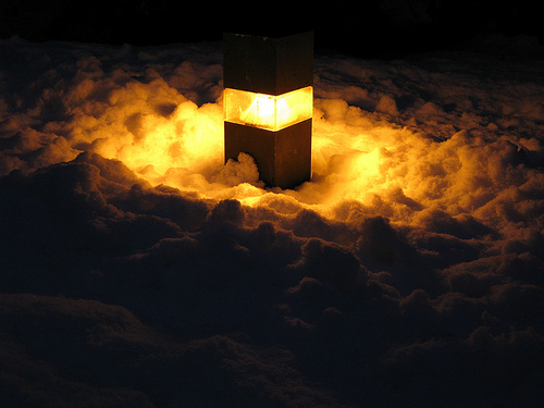 Photo: Light in the snow. Photo by Brian Helfrich. Photo: Light in the snow. Photo by Brian Helfrich.